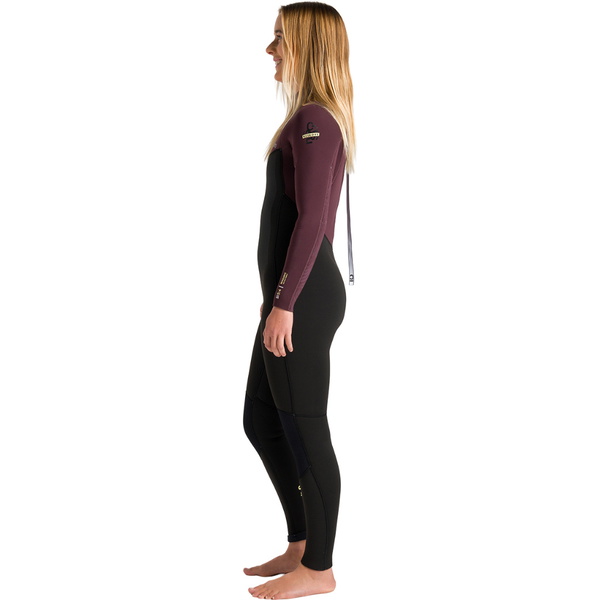 2026 C-Skins Womens Nuwave Surflite 5/4/3mm Back Zip Wetsuit C-NSL54WBZ - Black / Rust / C.Yellow